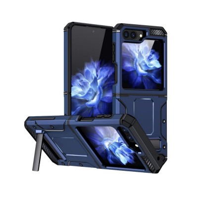 Husa Samsung Galaxy Z Flip5, Hybrid Armor Kickstand, Albastru